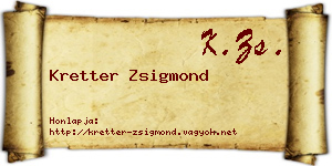 Kretter Zsigmond névjegykártya